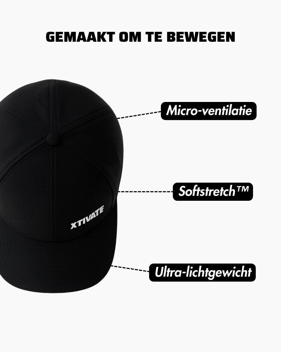 Xtivate Performance™ Sportscap - Black